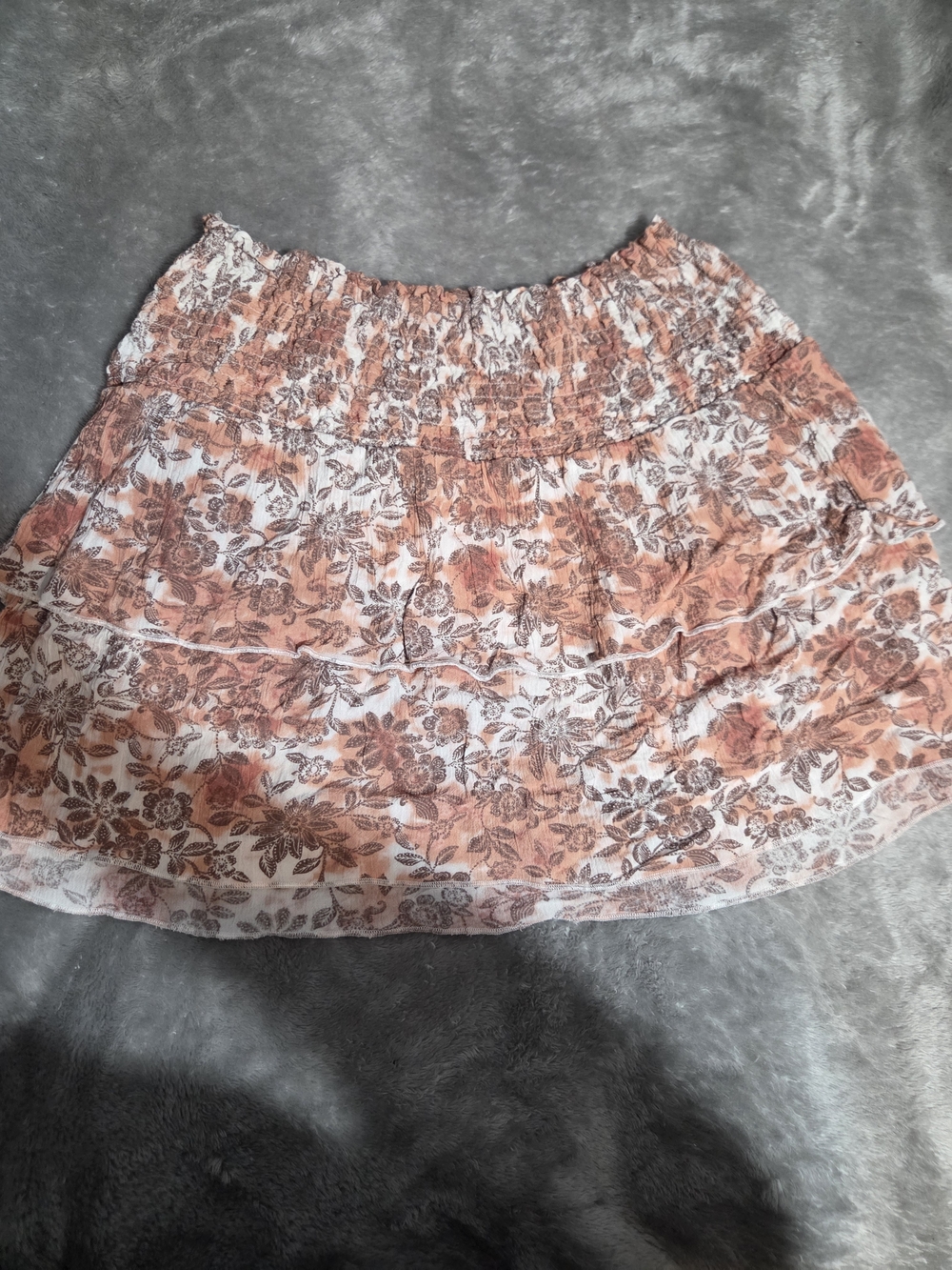 Aeropostale Pink and White Floral Mini Skirt